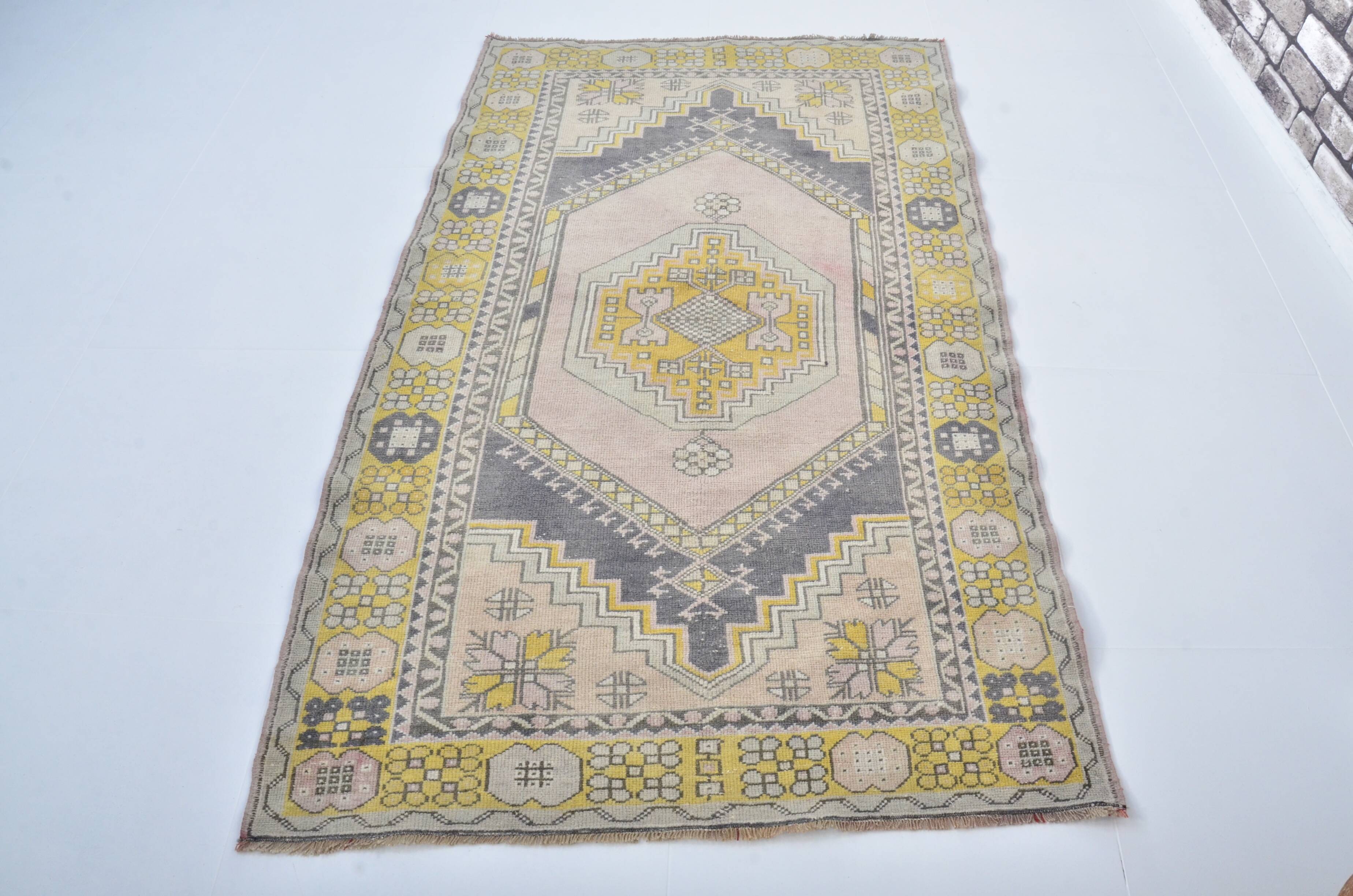 Anatolian Light Pink & yellow Vintage Rug sku 3574