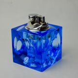 Magnifying lighter by Antonio Imperatore, blue murano glass, Italy, 1970