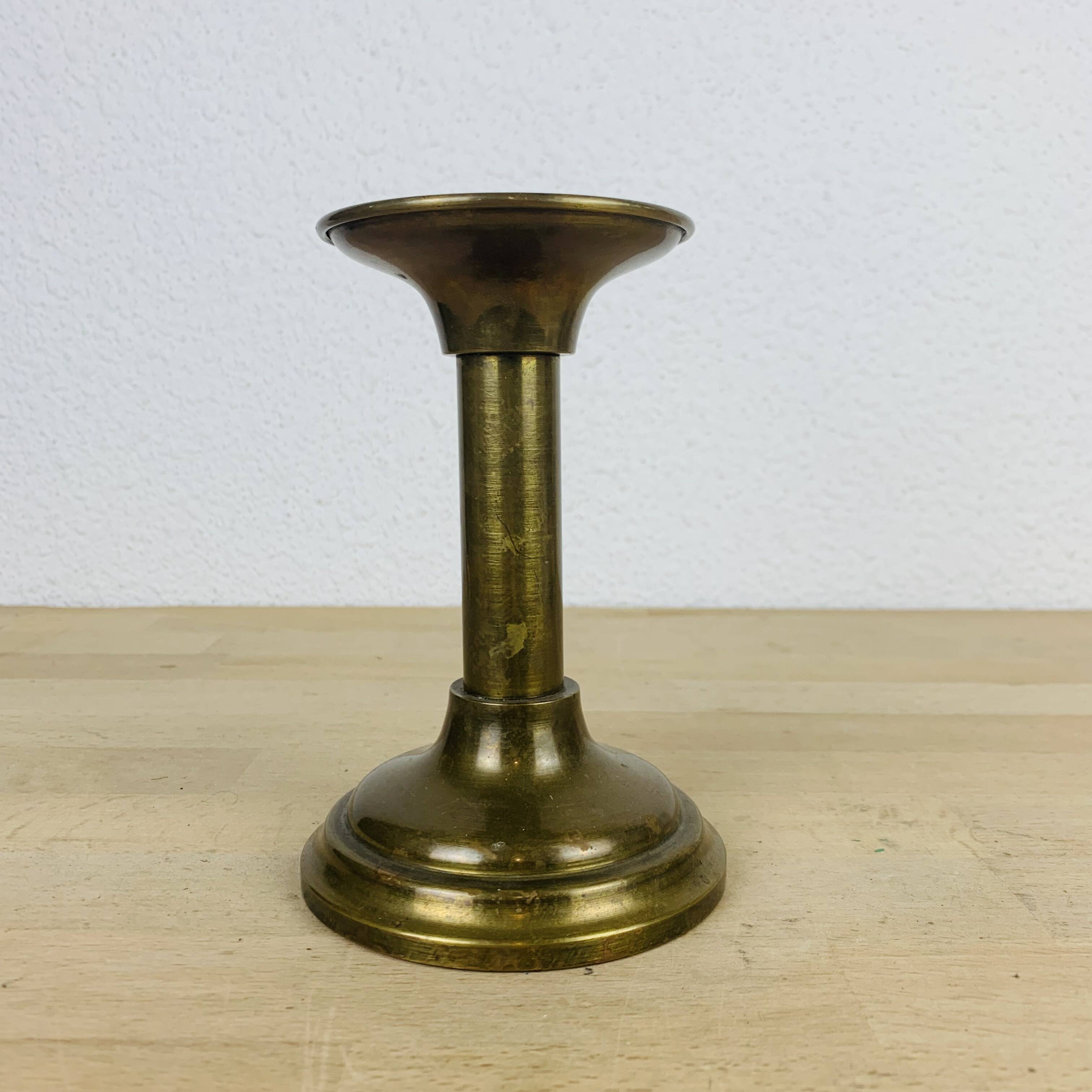 Vintage golden brass candle holder