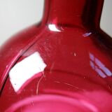 Small carafe, glass/crystal, antique ruby glass, engraved, 19th-20th century.