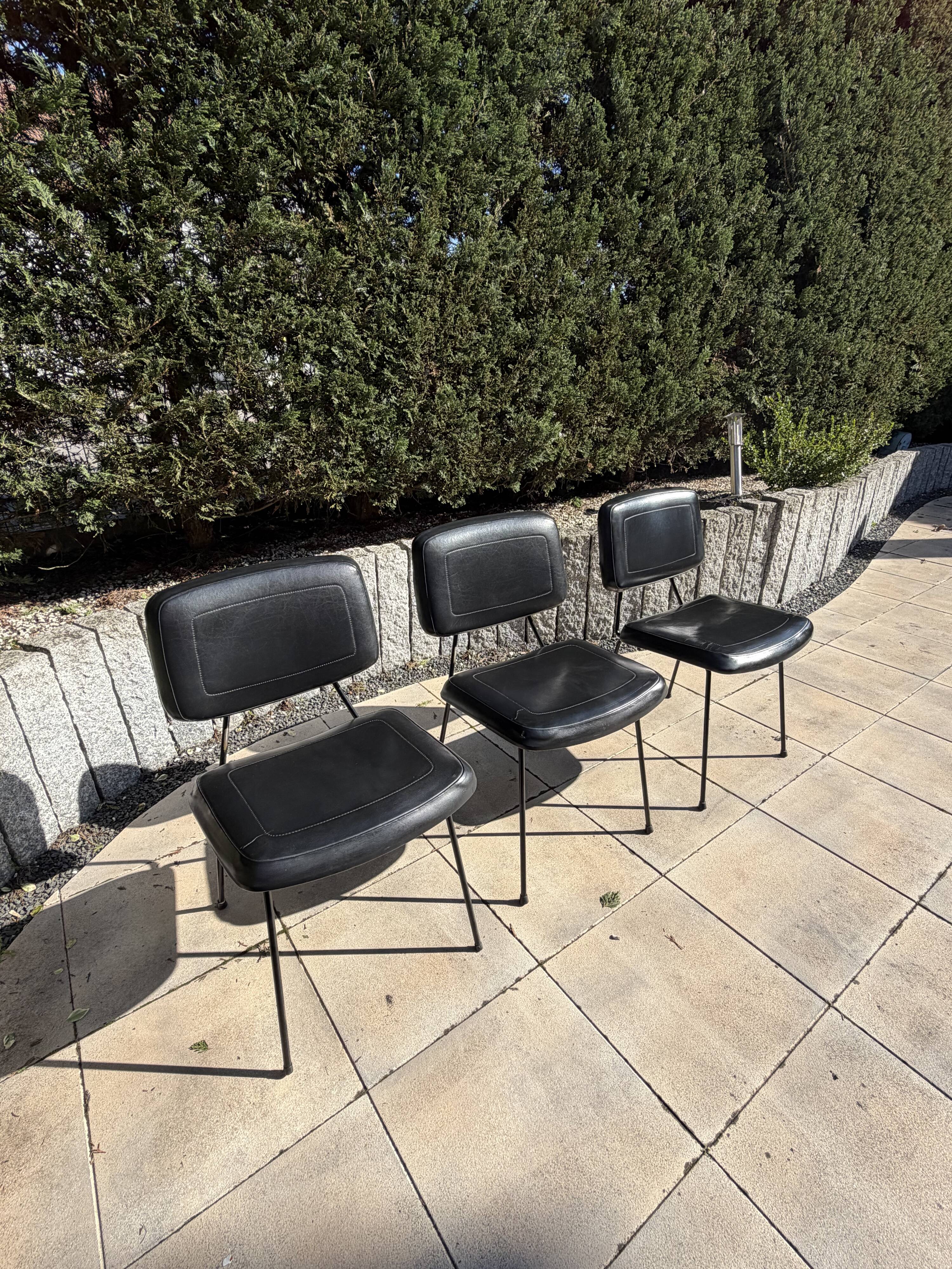 Set of 3 Pierre Paulin CM 196 chairs – Thonet – 1960s – vintage design