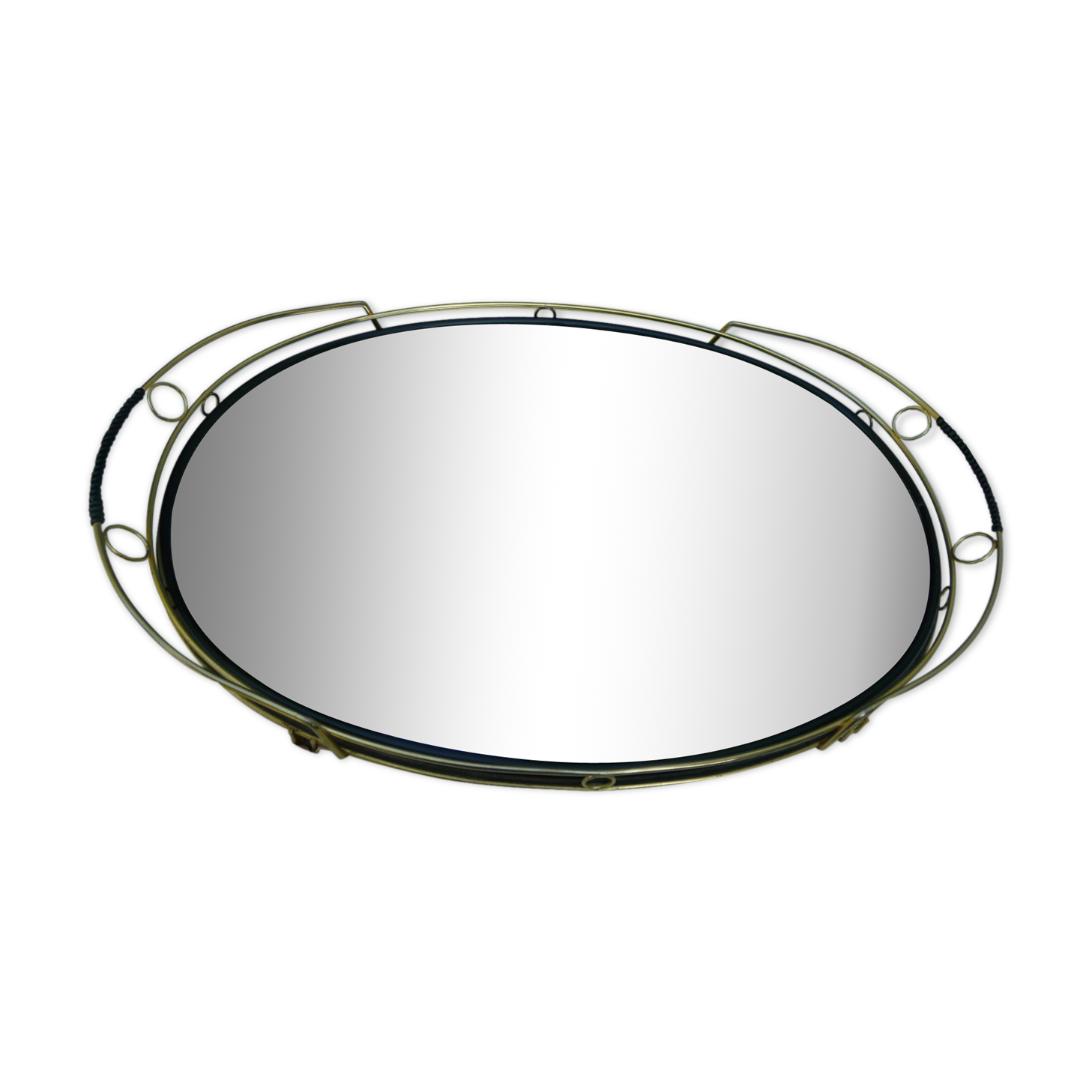 Plateau de service en miroir des années 60