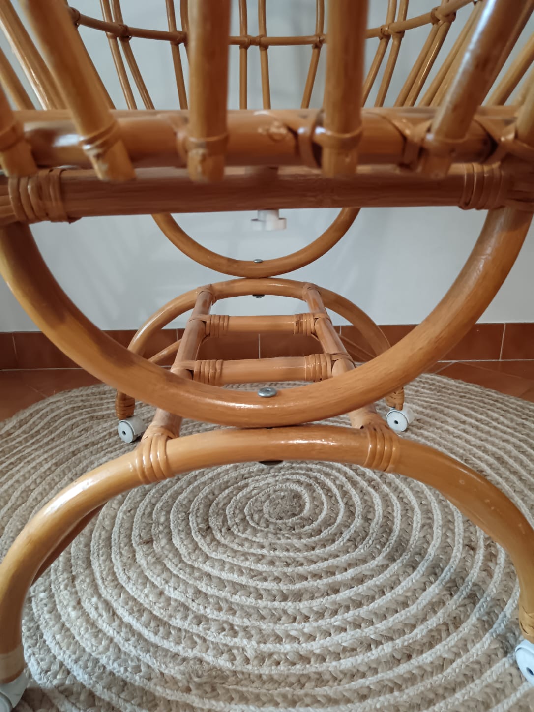 Rattan baby cradle
