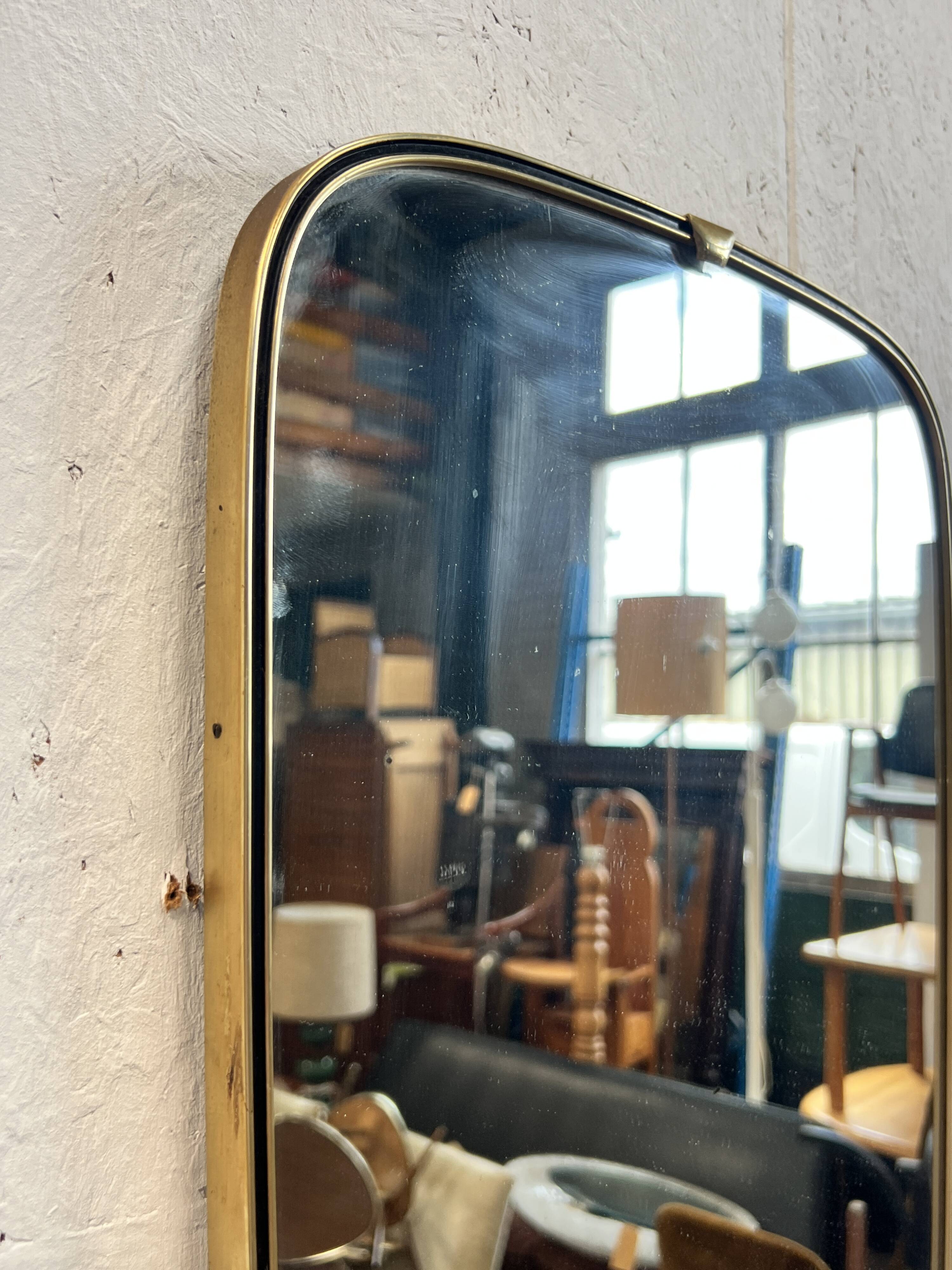 Vintage Mirror With Brass Gold Frame