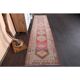 1970s Vintage Turkish Hand-Knotted Wool Cotton Red Runner Rug 82x334