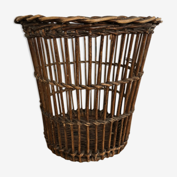 Old paper basket, braided wicker