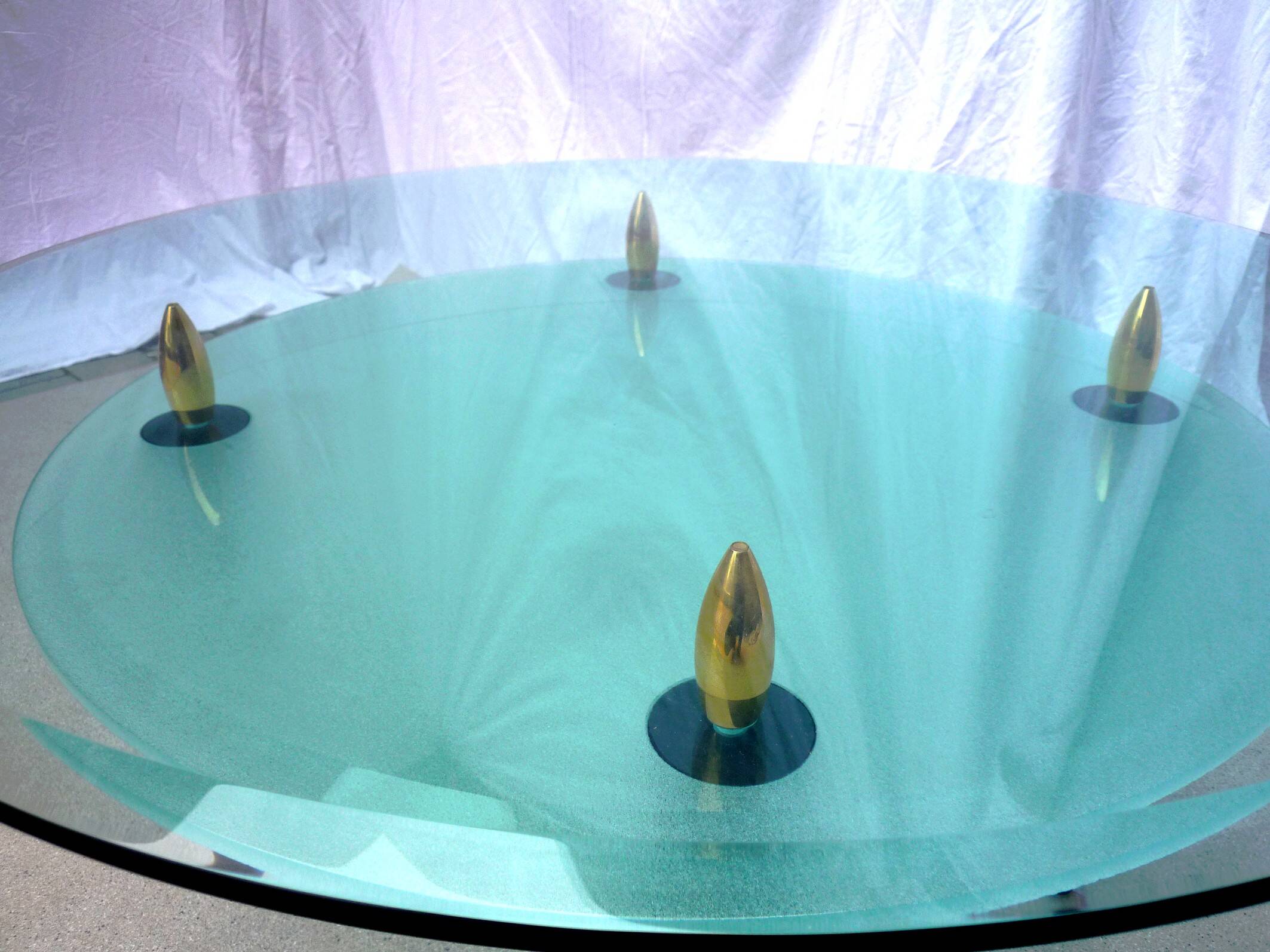 2-tier glass coffee table