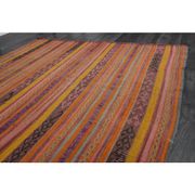 Vintage Turkish Hand-Knotted Wool Cotton Orange Kilim Area Rug 151x153