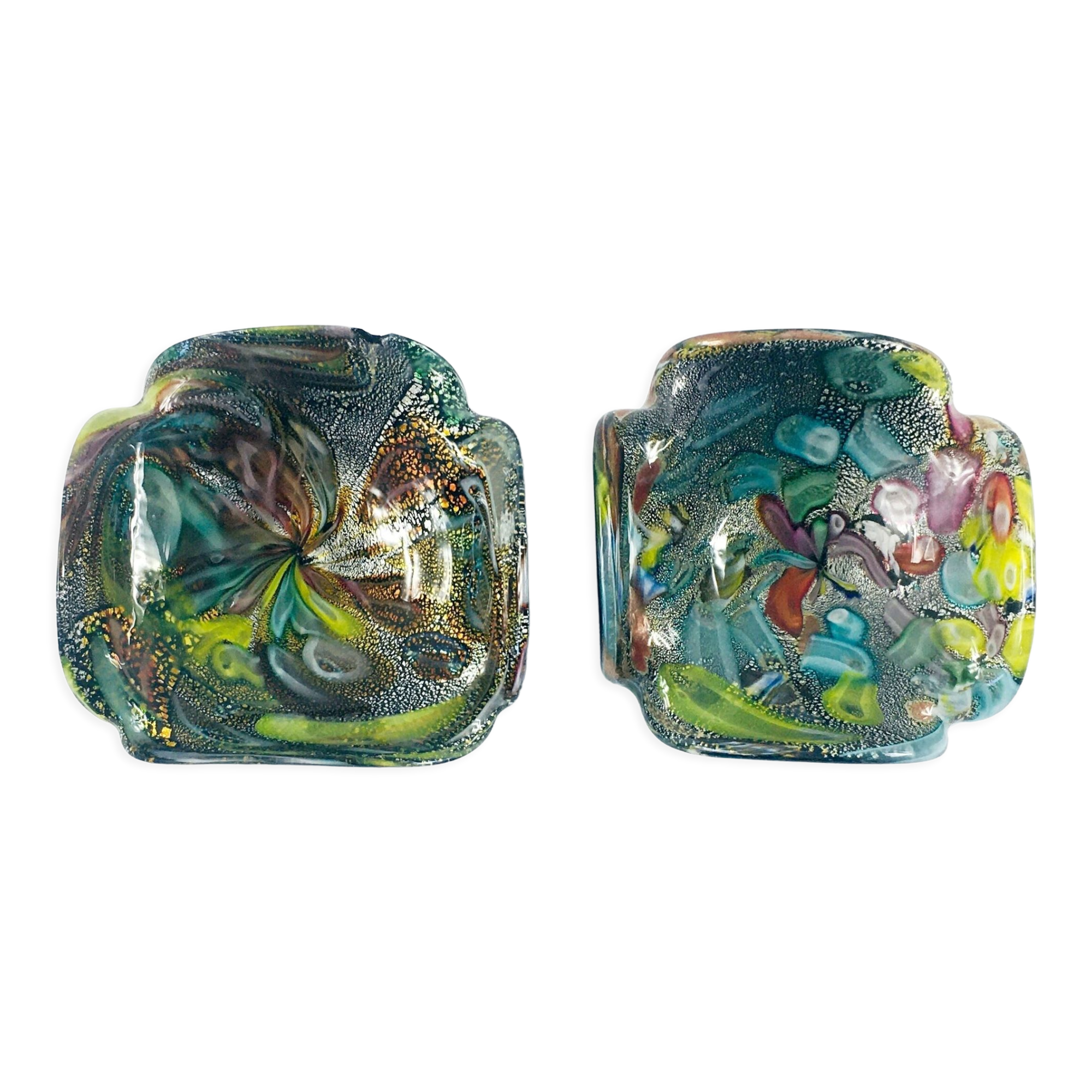 Pair of Tutti Frutti Murano Glass Bowls by Dino Martens, Italy, 1950s