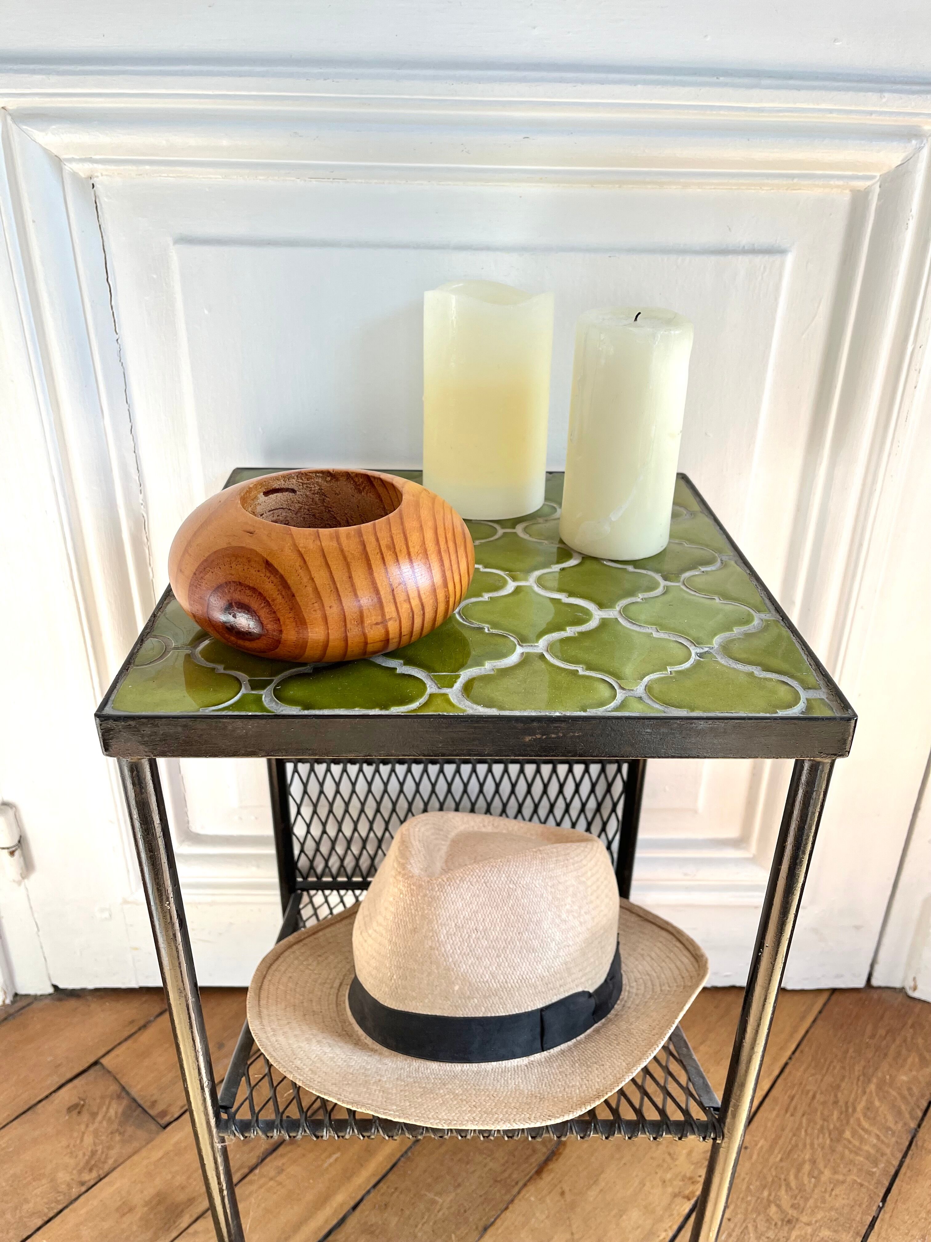 Vintage wooden candle holder