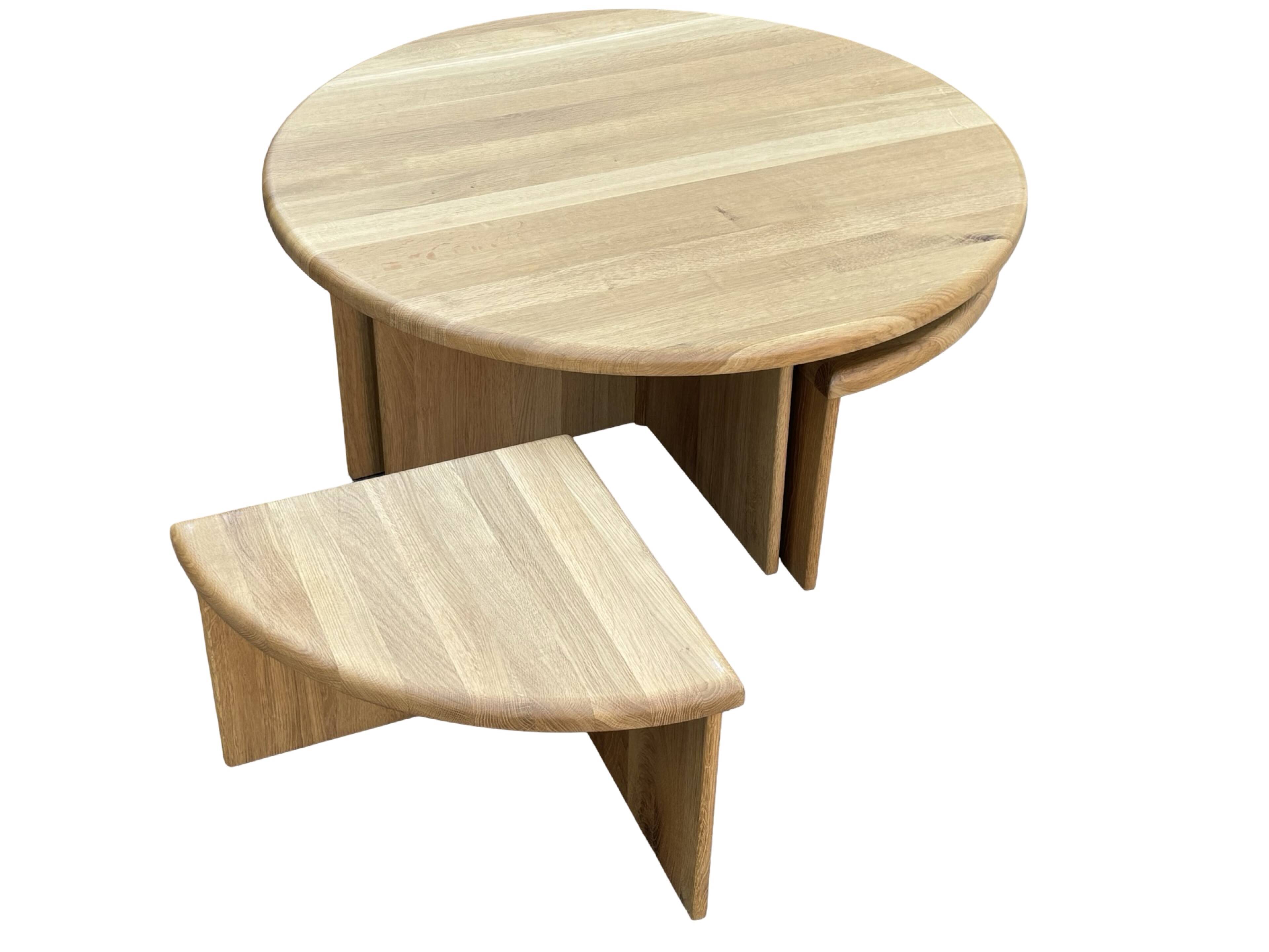 Vintage coffee table with side tables 80s design