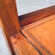 Elm and Cognac Leather Dining Room Chairs Set in the style of Pierre Chapo, Italy, 1960s, Set of 4
