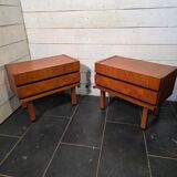 Pair of Scandinavian teak bedside tables from the 1960s.