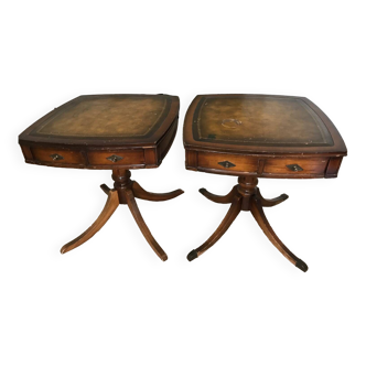 Wooden pedestal tables