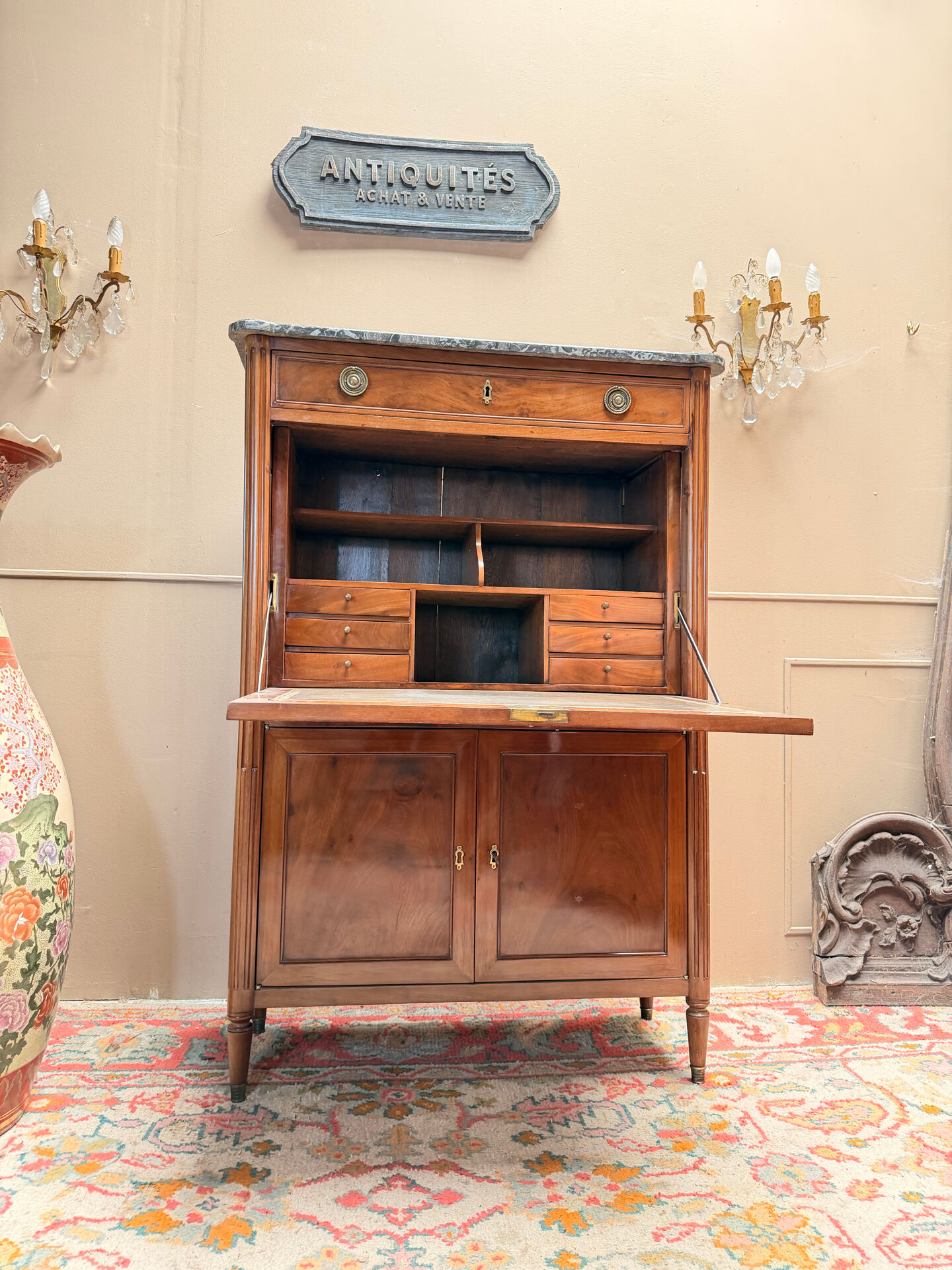 SECRETARY IN MAHOGANY FROM THE LOUIS XVI XVIII CENTURY