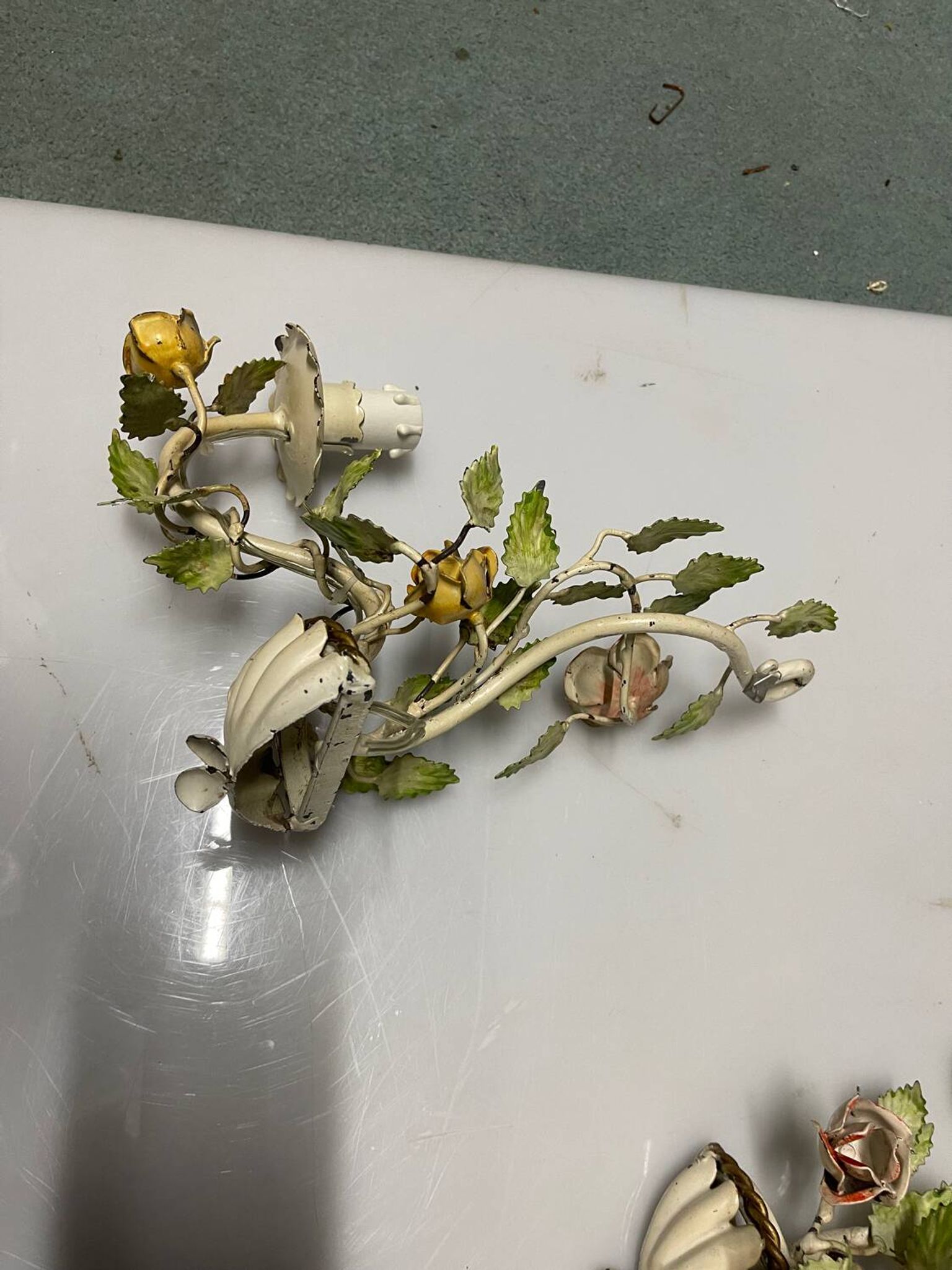 Vintage Tole Flower Sconces Set of 2 1960’s