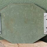 Plateau art déco en miroir biseauté, poignées chromées