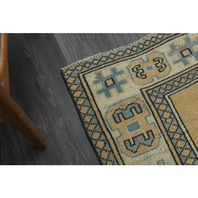 1970s Vintage Turkish Handmade Wool & Cotton Orange Area Rug 134x213