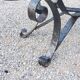 Coffee table from the 70s in wrought iron glass top bec de corbin