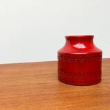 Italian red ceramic vase from the mid-century by Aldo Londi for Bitossi, 1960s.