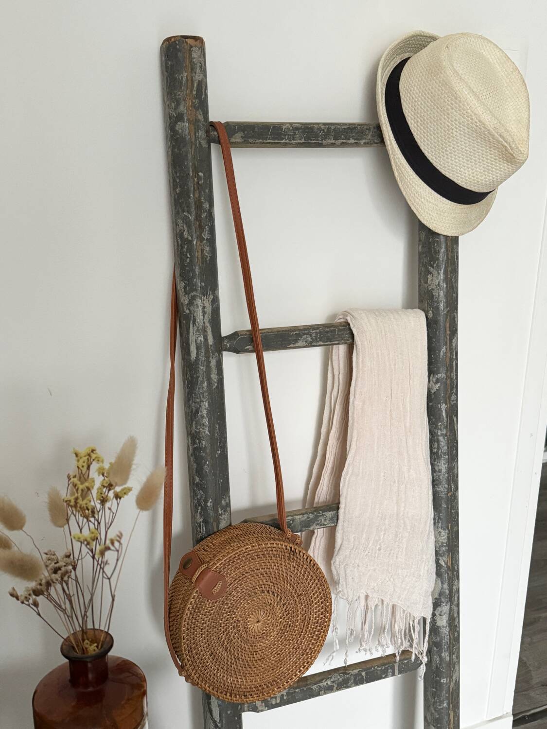 Old decorative wooden ladder