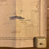Old Galapagos maritime map with signature of the hydrographic US Navy captains