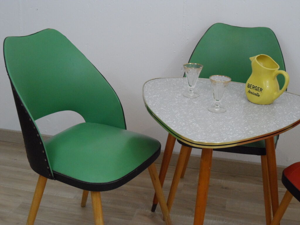 Set of 3 chairs barrel 1950