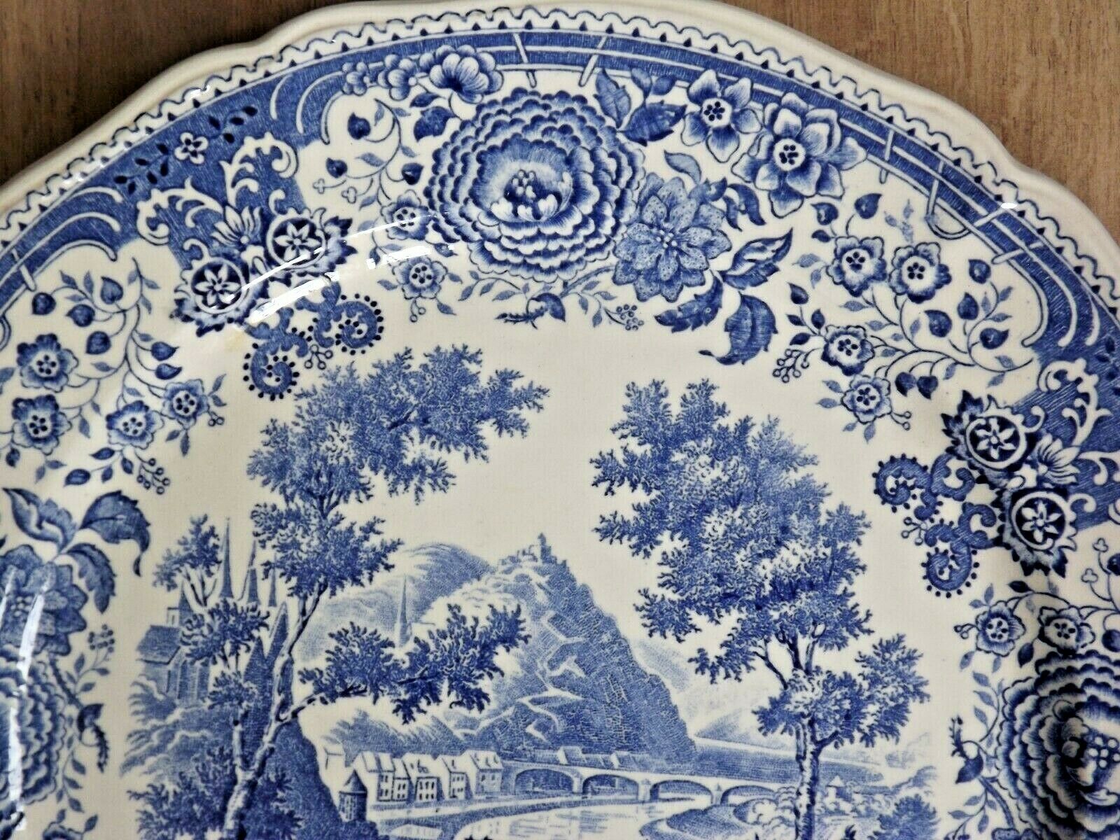 Villeroy And Boch Blue And White Pottery Burgenland Design 4 Dinner Plates 3511