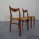 Set of Teak and Paper Cord Dining Chairs by Ejner Larsen for Glyngøre Stolefabrik, 1960s