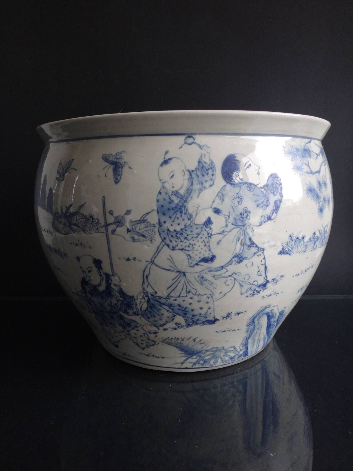 Ancient pot cover Chinese porcelain around 1900 Guangxu
