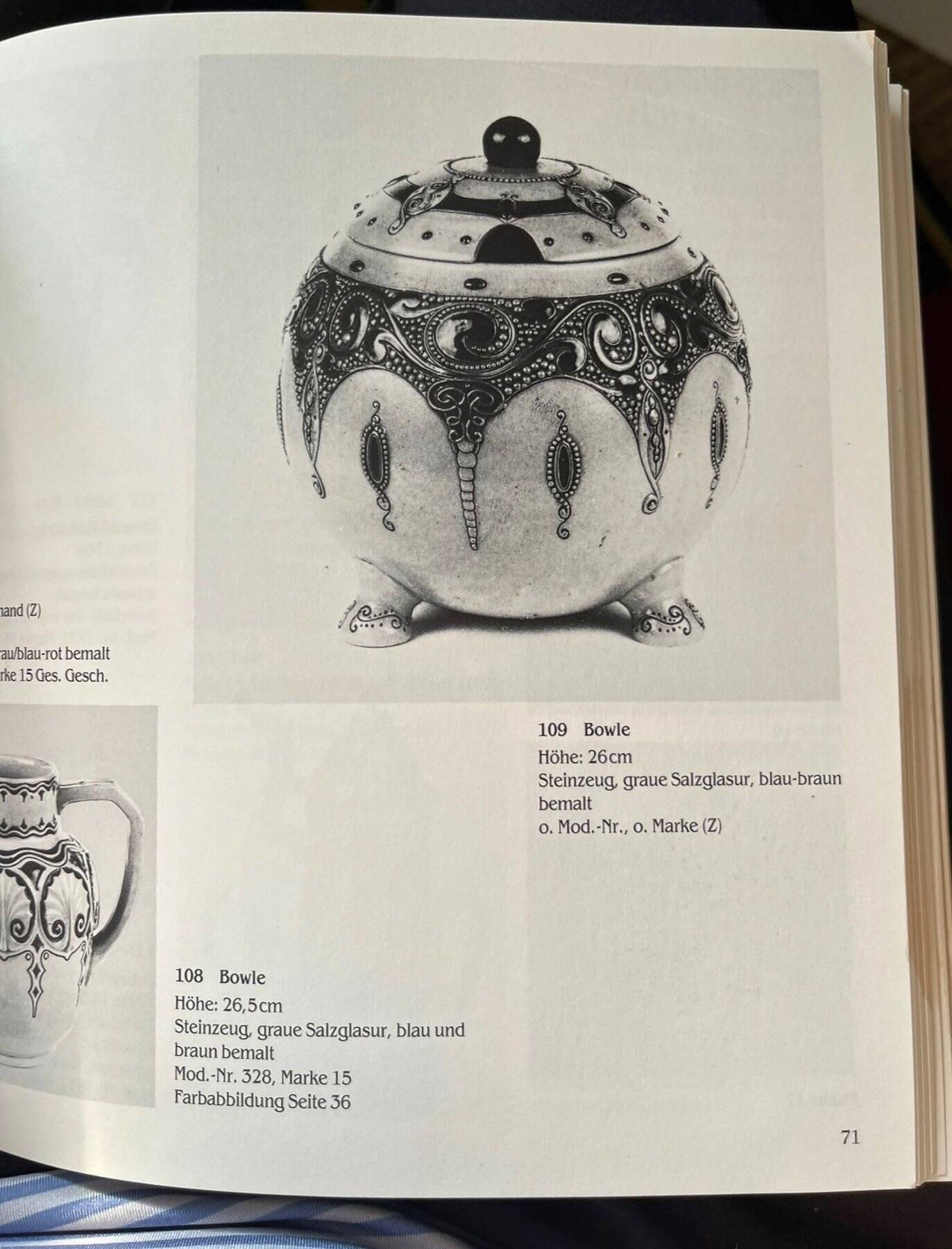 Art Deco punch bowl by Alfons Wilhelm Lötschert. Germany, early XXth