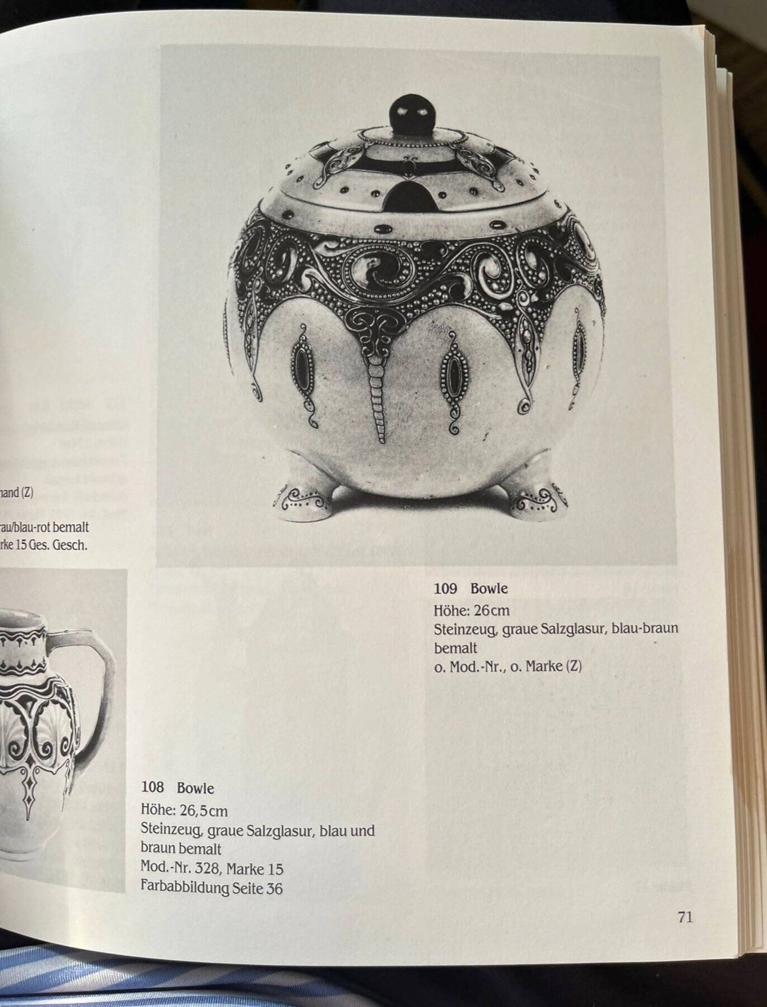 Art Deco punch bowl by Alfons Wilhelm Lötschert. Germany, early XXth
