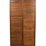 Antique double curtain oak cabinet