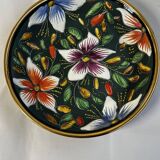 Ceramic and enamel dish with floral decoration by Hubert Béquet