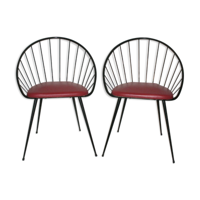 Paire de chaises style tonneau des années 50