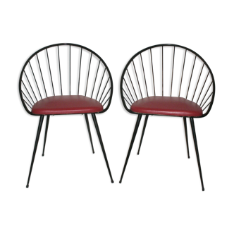 Pair of barrel style chairs from the 50s