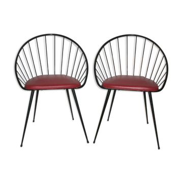 Pair of barrel style chairs from the 50s