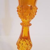 Set of 2 orange glass candle holders
