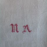5 serviettes en coton dammasè monogrammees NA