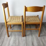 2 chaises corde raphia tressée