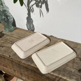 Duo of vintage fruit and vegetable cups stamped in vintage glazed ceramic