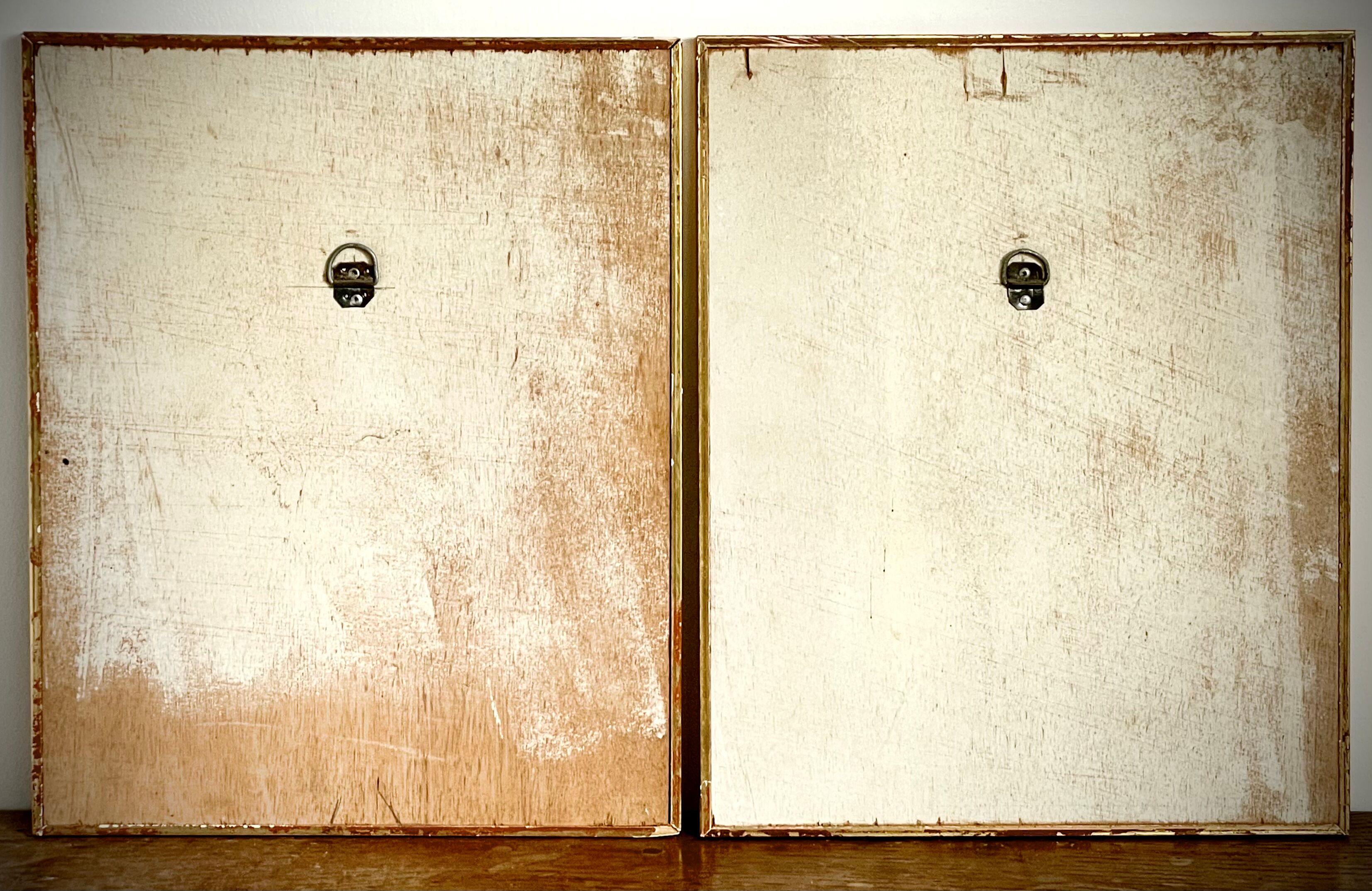 Set of two reproductions of Redouté framed in gilded wood.