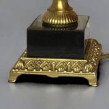 Vintage table lamp in gold brass and black marble