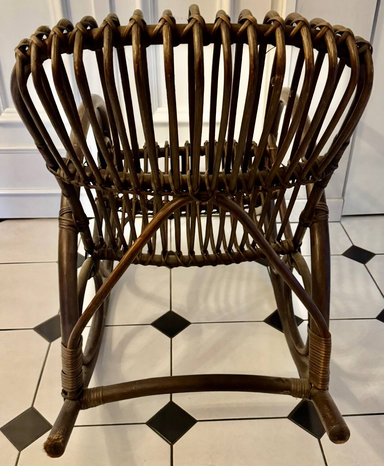 Bamboo and rattan rocking chair