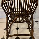 Bamboo and rattan rocking chair