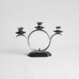 Art Deco Tubular Steel And Bakelite Candelabra, Netherlands 1930s