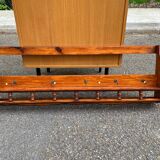 Solid wood wall shelf with 6 hooks coat rack