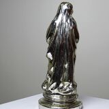 Old small virgin in polychrome 19th century glass eglomisée