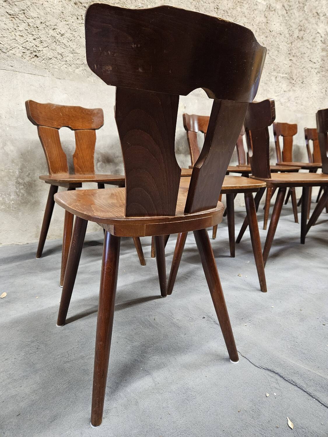 Set of 12 vintage bistro chairs 1960
