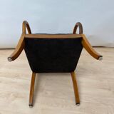 Biedermeier Armchair in Walnut & Black Boucle, South Germany, 1835